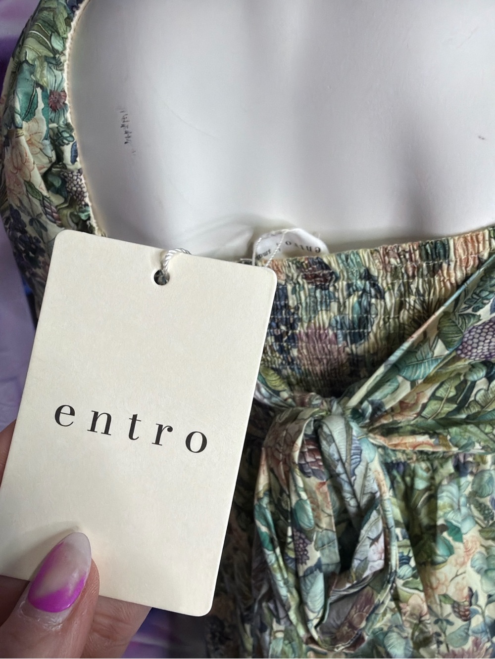 entro Green Floral Puff-Sleeve Maxi Dress - Picture 2 of 3